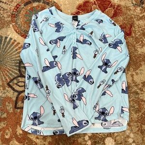 Lilo and Stitch Women’s Fleece Long Sleeve Pajamas Large Size
